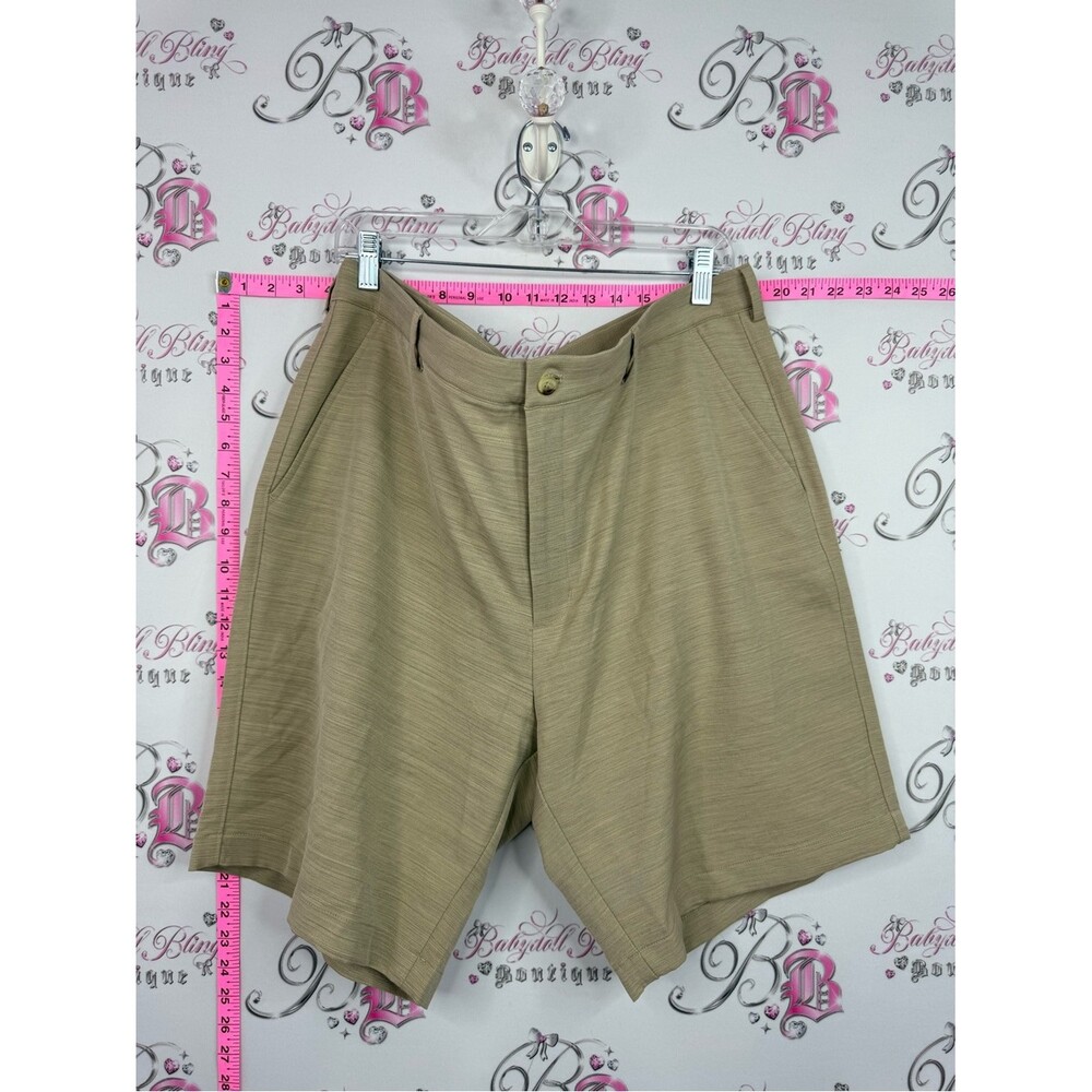 Greg Norman Collection Men's Flat Front Khaki Shorts